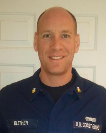 United States Coast Guard petty officer Brian Blethen. Courtesy of Lesley Blethen  