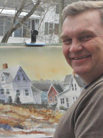 Ken Carlson, working on a plein air painting. Courtesy of Laurie M. Carlson 