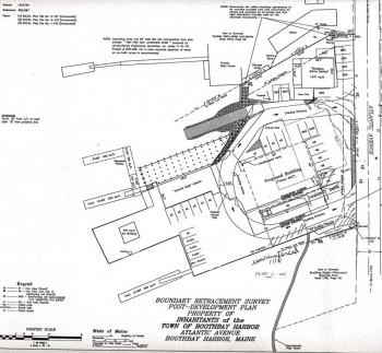 This plan shows the approved layout of the Pier, including where the new Harbor Bait building would be located and where trucks would unload.