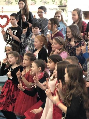 St. Andrews Village, Wiscasset Elementary School, Valentine’s Day, singing