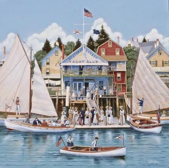 “Boothbay Harbor Yacht Club 1910” 18” x 18” by Ed Parker.